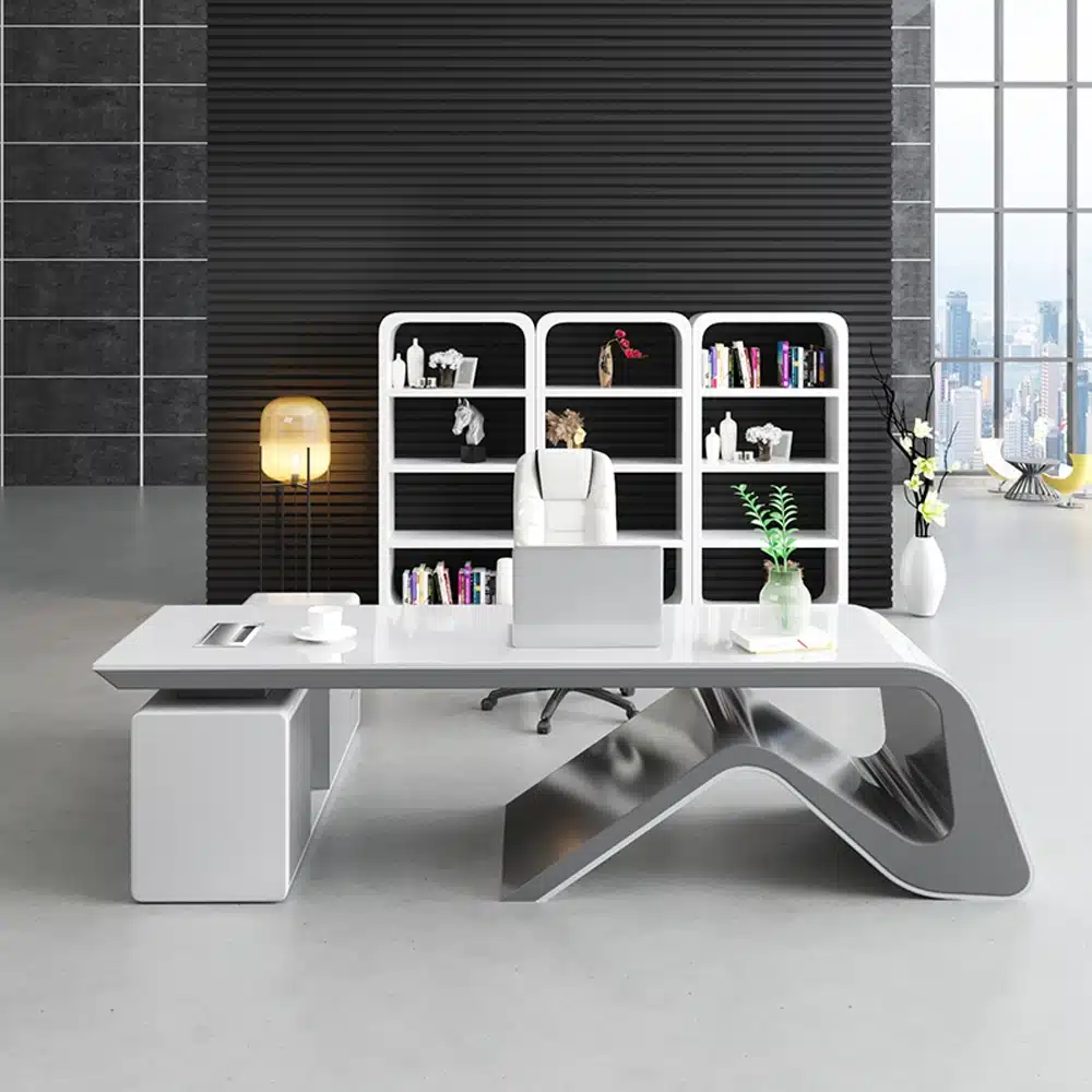 Stylish White Office Desk - Maoters