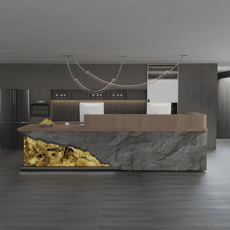 Vintage Faux Stone Cashier's Desk