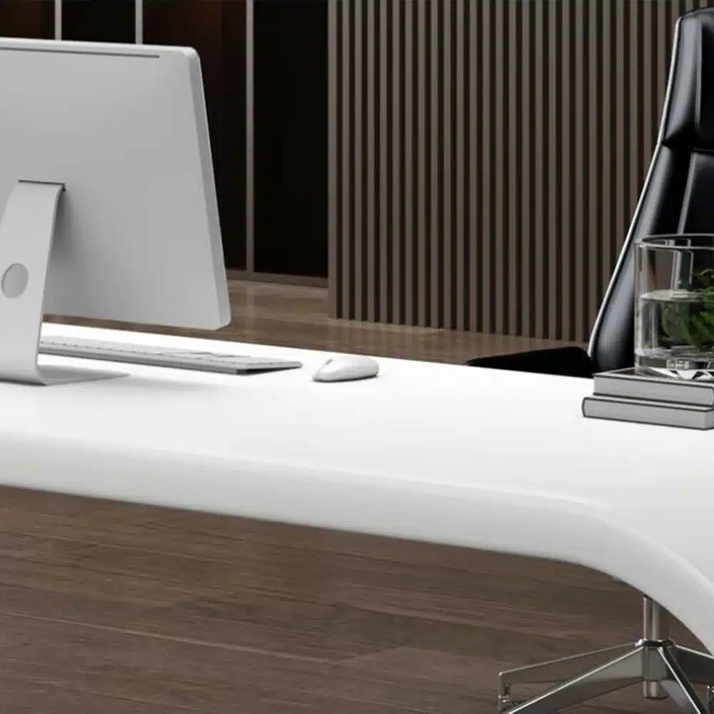 White Lacquered Techy Executive desk - Maoters