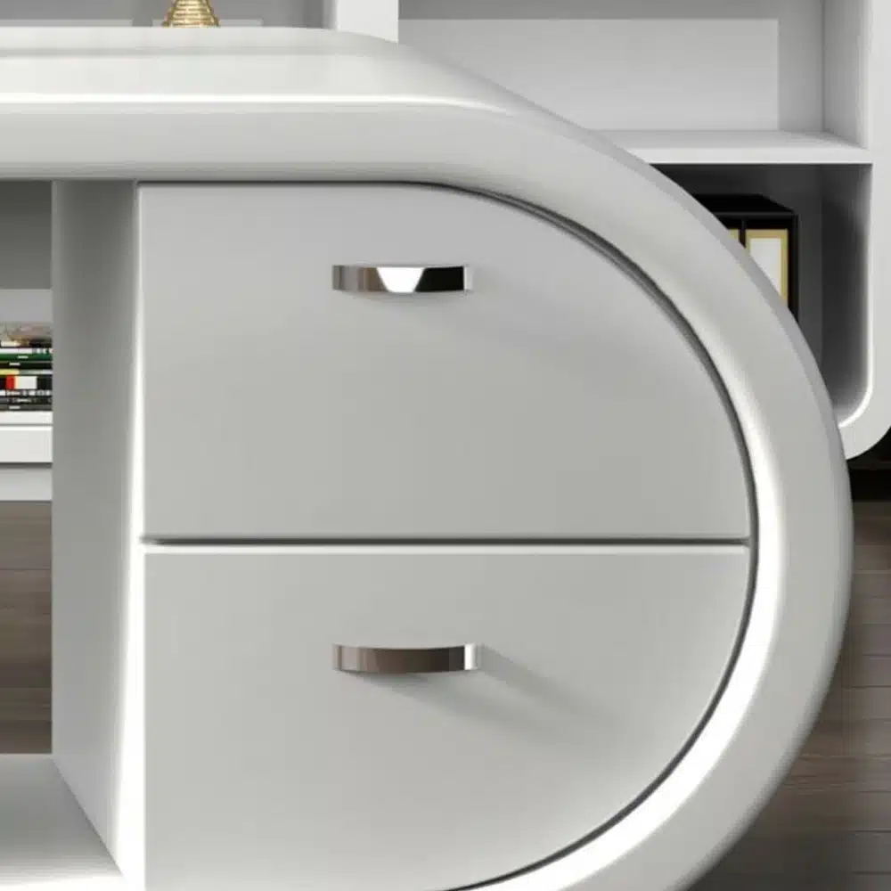 White Lacquered Techy Executive desk - Maoters