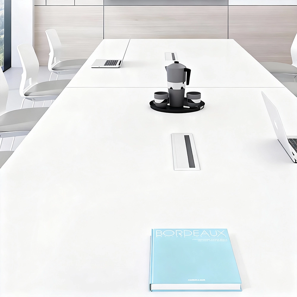 White Rectangular Conference Table – Maoters
