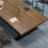Nordic Industrial-Style Solid Wood Large Conference Table