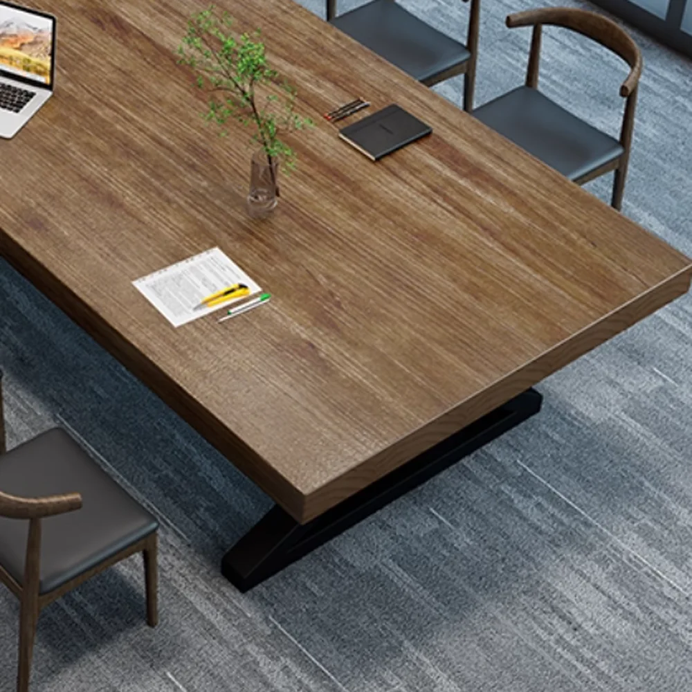 Nordic Industrial-Style Solid Wood Large Conference Table