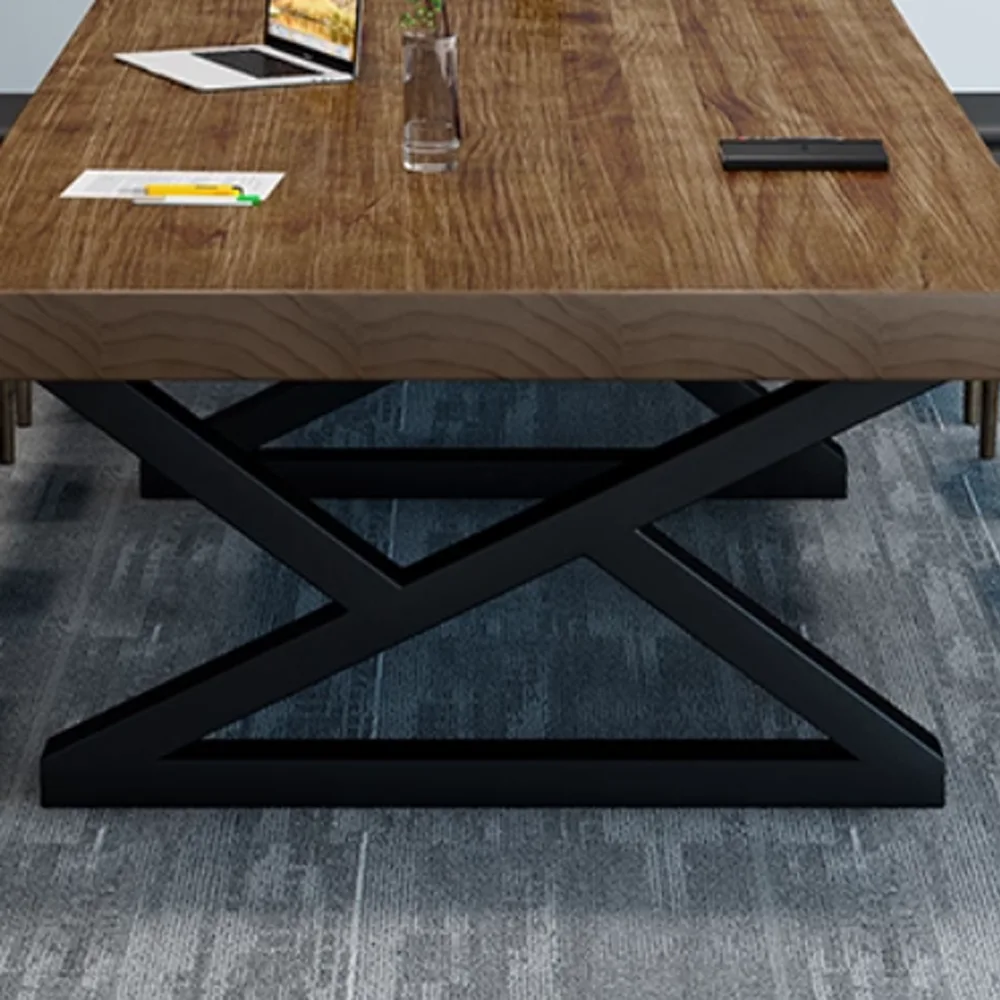 Nordic Industrial-Style Solid Wood Large Conference Table