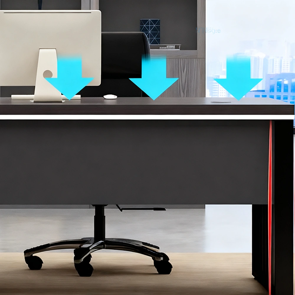 Gray Oak Executive Desk - Modern Office Furniture