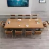Nordic Simplicity Solid Wood Office Conference Table - Maoters