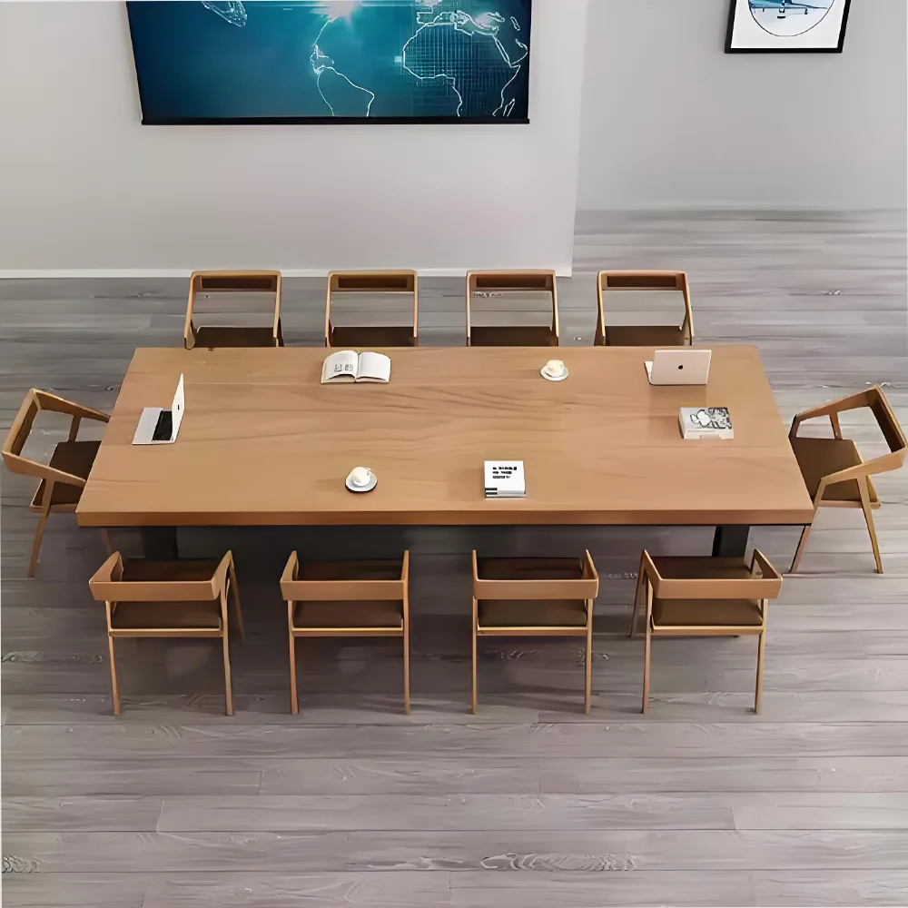Nordic Simplicity Solid Wood Office Conference Table - Maoters