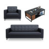 Business Office Sofa in Leather, Black - Maoters - Maoters
