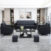 Business Office Sofa in Leather, Black - Maoters - Maoters