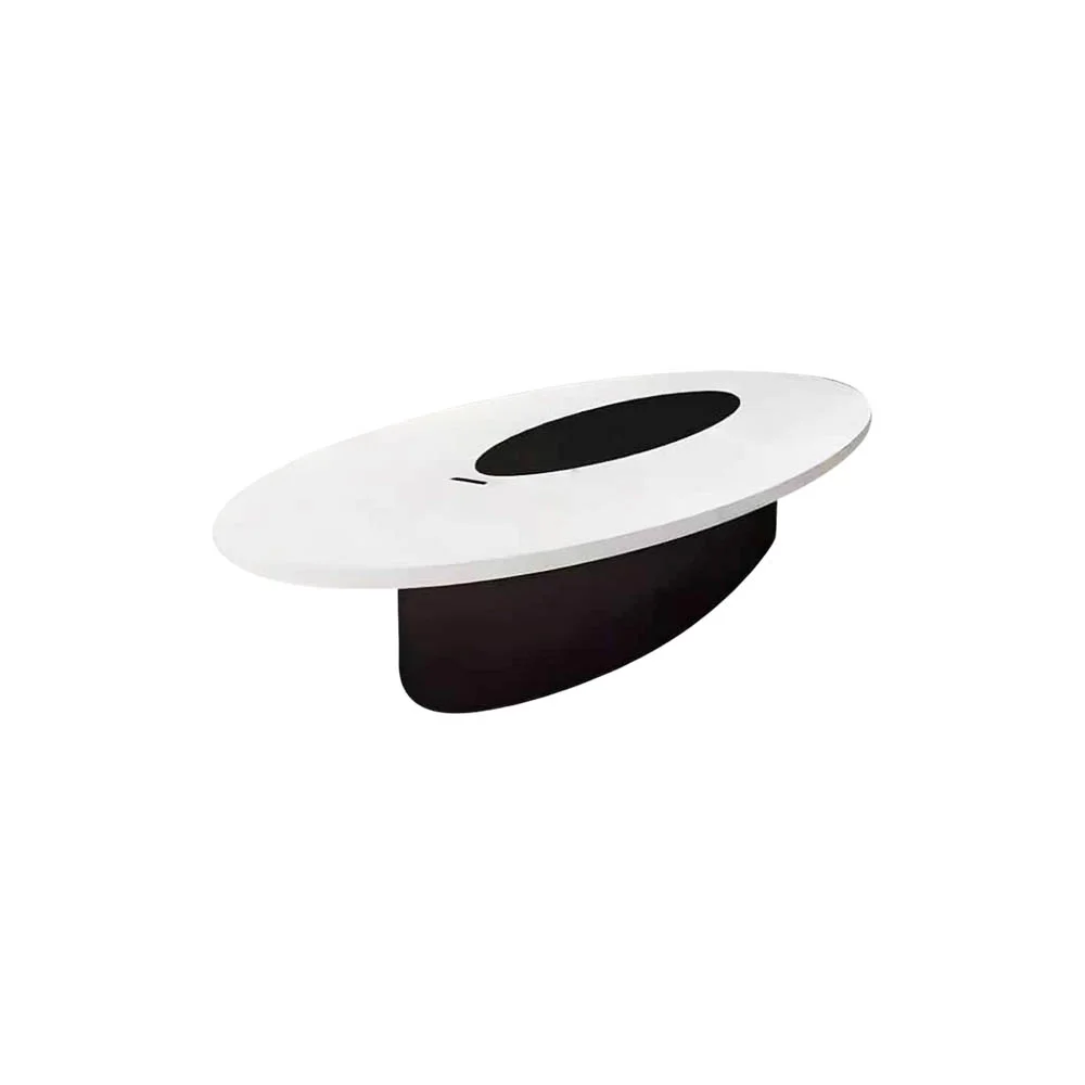 Modern White Lacquered Oval Conference Table - Maoters