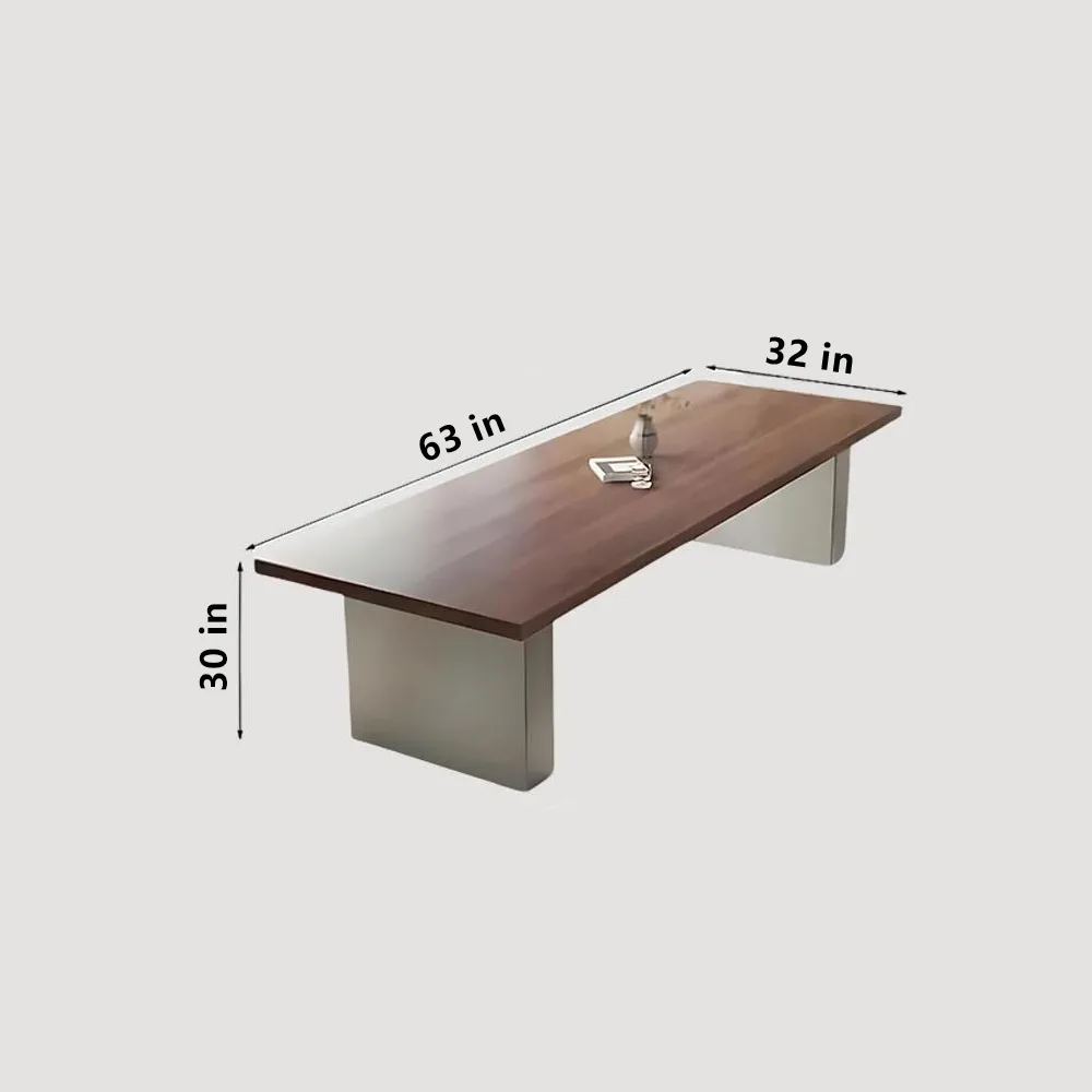 Modern Solid Wood Conference Table - Walnut Color