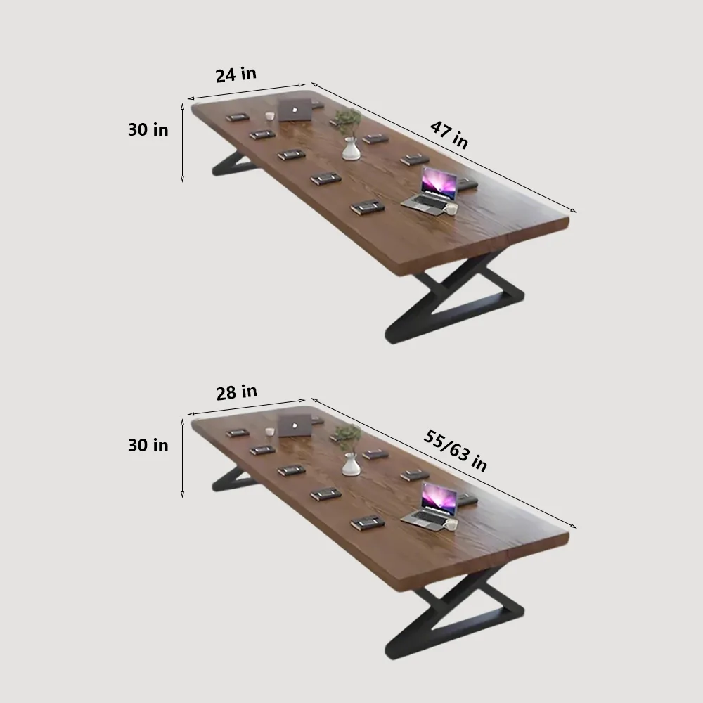 Nordic Industrial-Style Solid Wood Large Conference Table