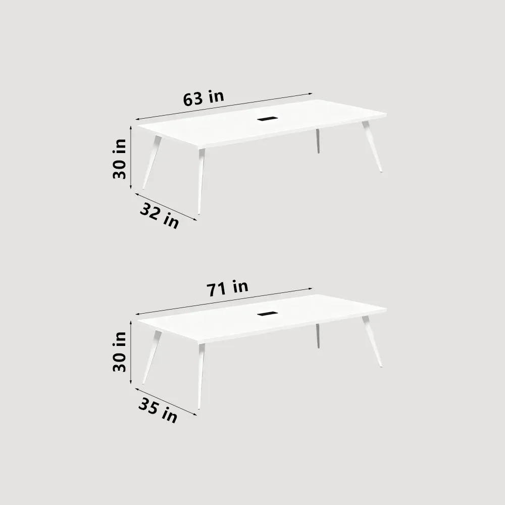 Modern Minimalist White Small Conference Table Set