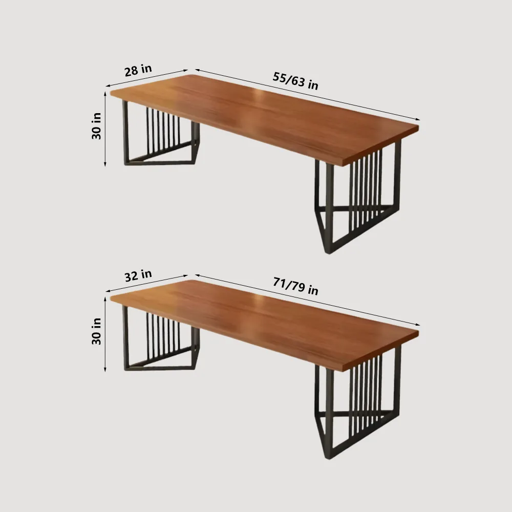 Nordic Modern Solid Wood Conference Table  Industrial Style Office Long Table