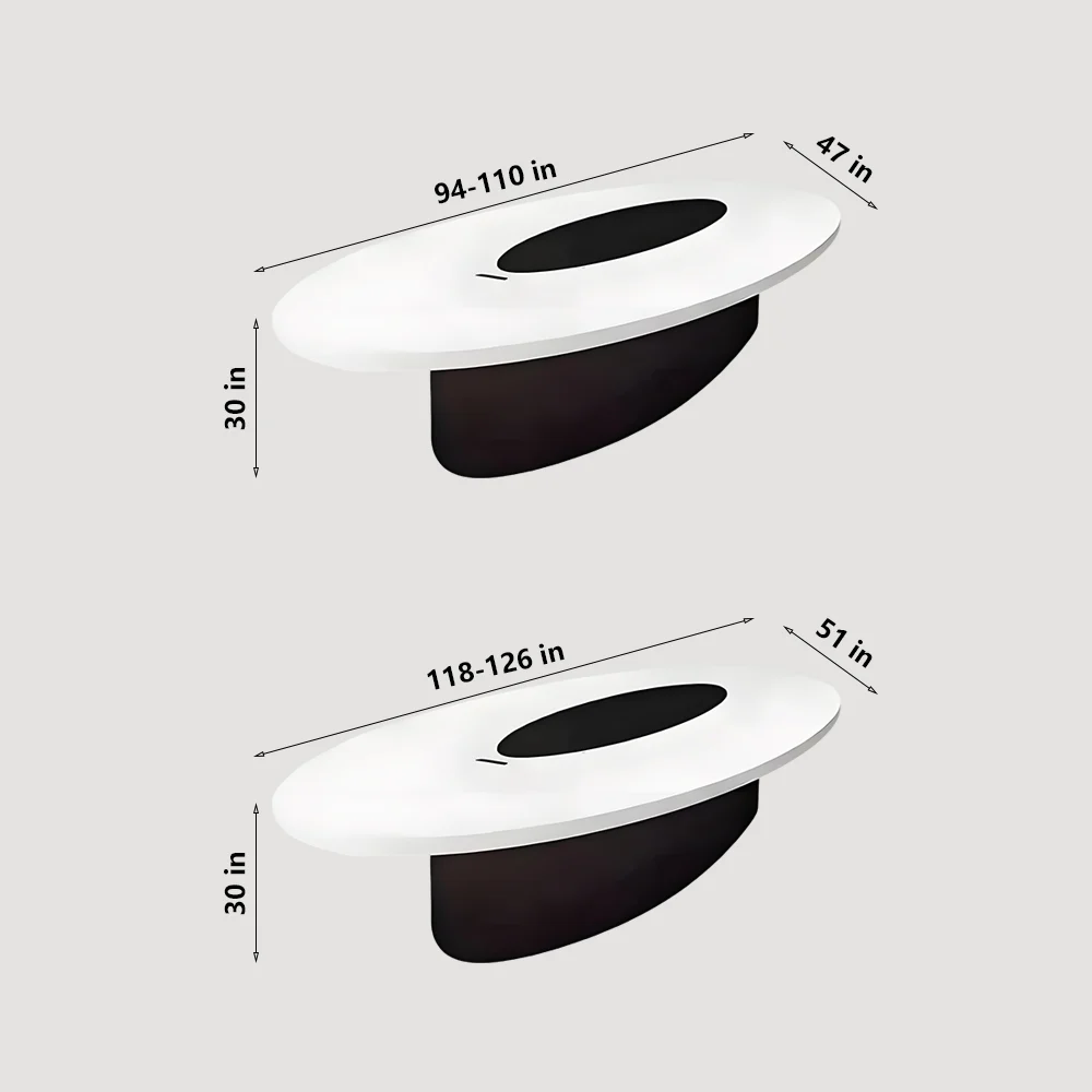 Modern White Lacquered Oval Conference Table - Maoters