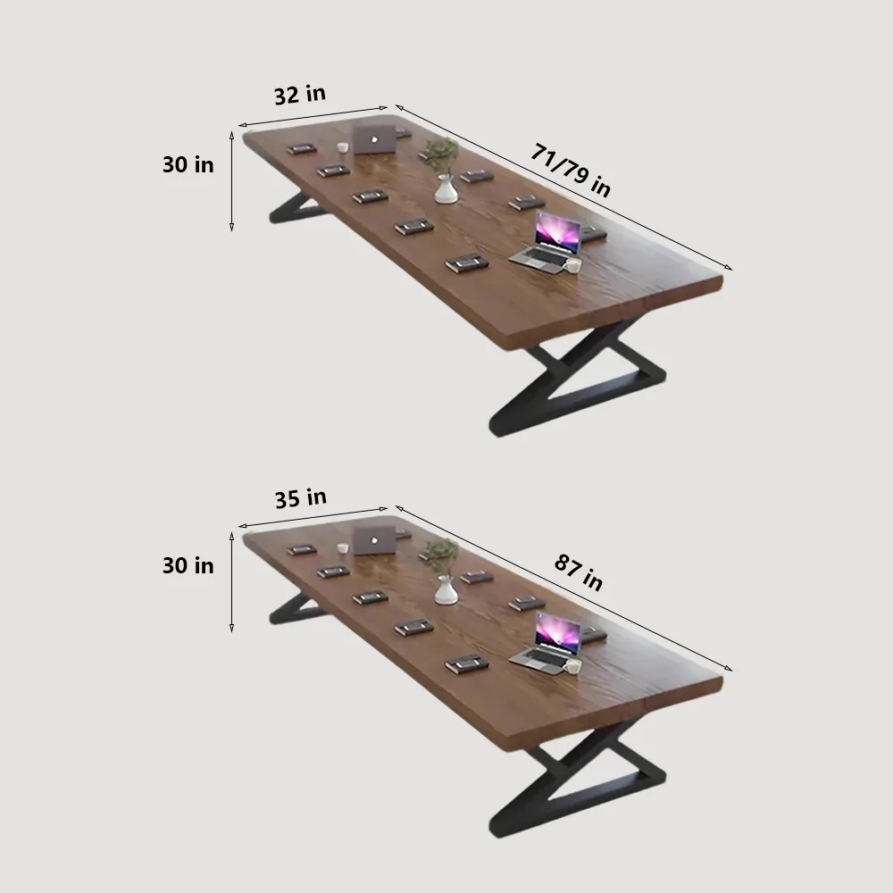 Nordic Industrial-Style Solid Wood Large Conference Table