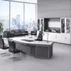Modern Minimalist Curved Executive Desk