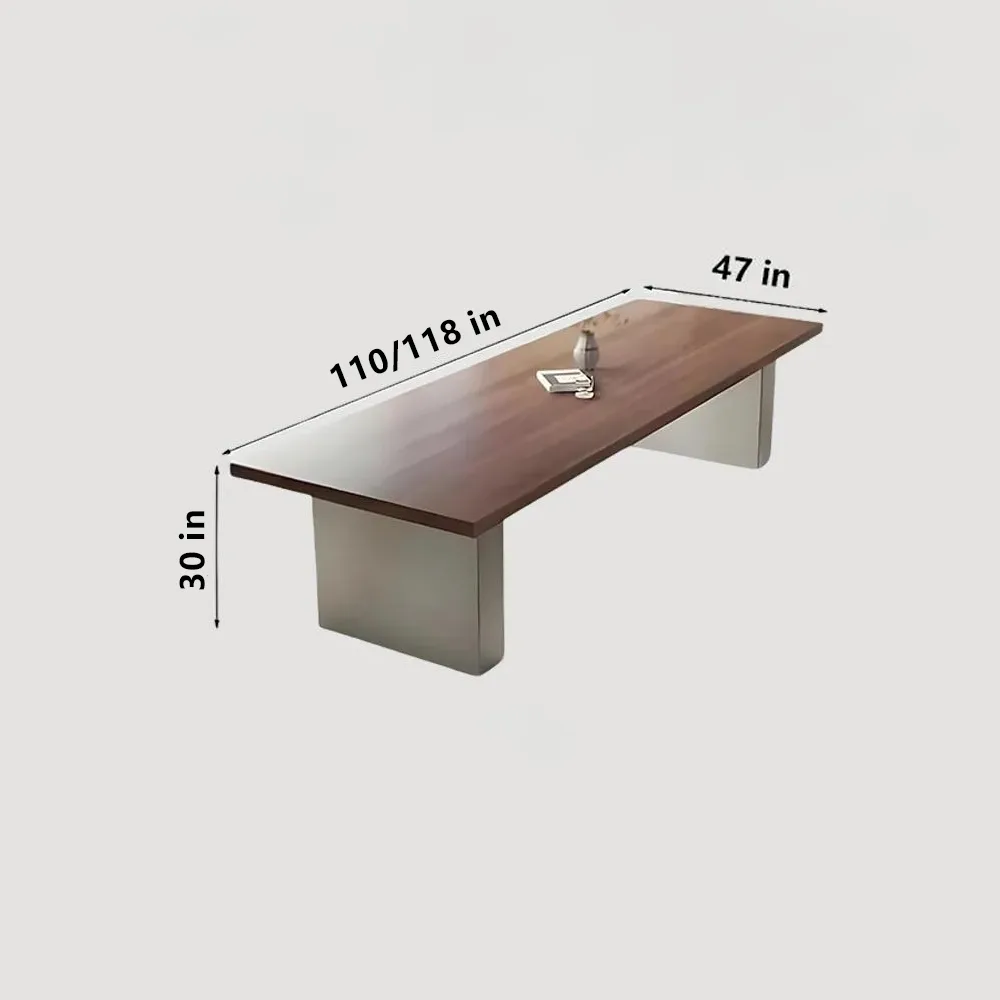 Modern Solid Wood Conference Table - Walnut Color