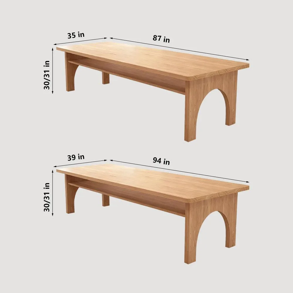 Nordic Solid Wood Rectangular Conference Table