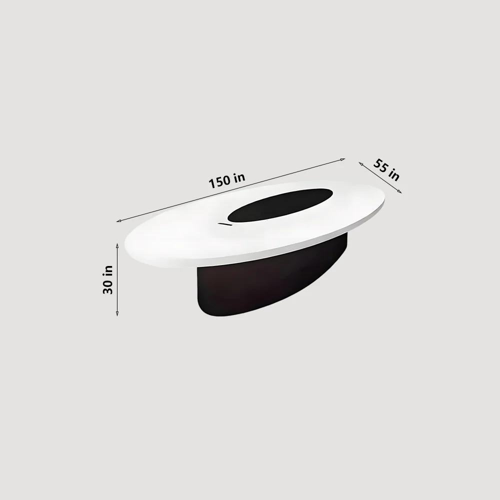 Modern White Lacquered Oval Conference Table - Maoters