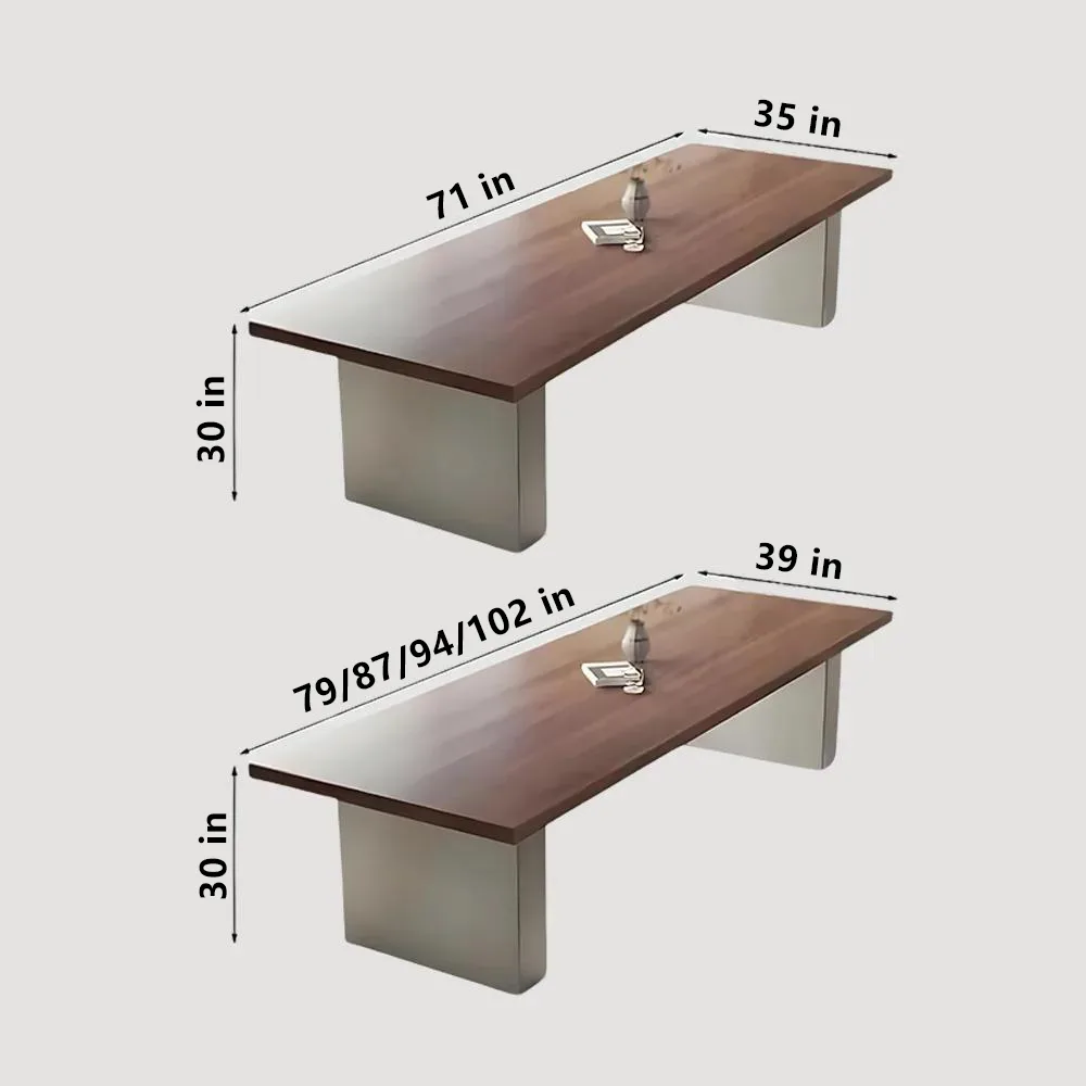 Modern Solid Wood Conference Table - Walnut Color