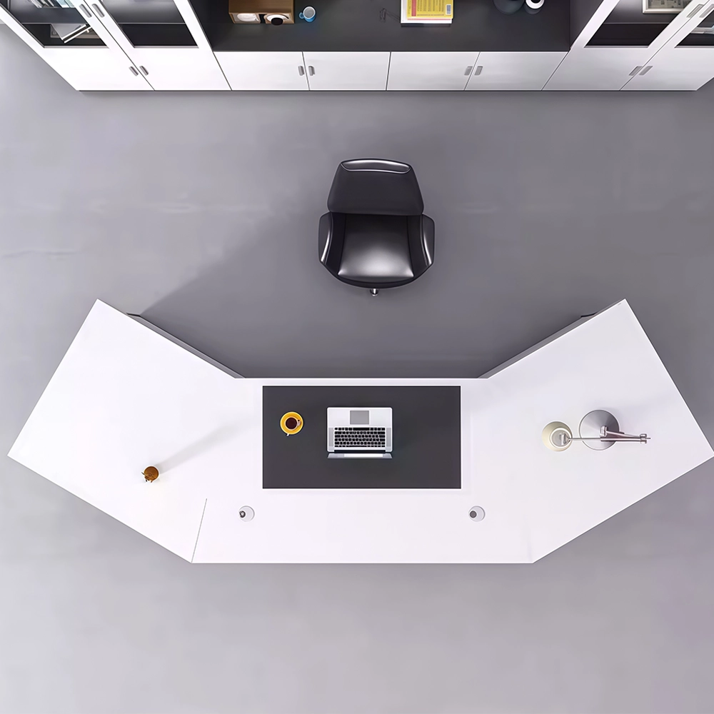 Modern Minimalist Curved Executive Desk