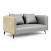 Gray Wood Grain Leather Sofa - Modern Business Reception - Maoters