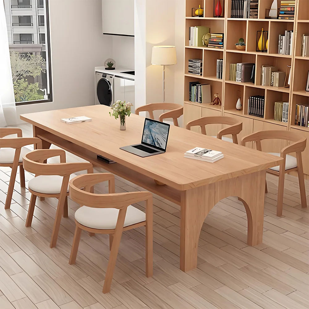 Nordic Solid Wood Rectangular Conference Table