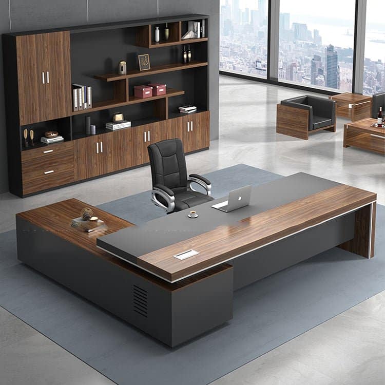 L Shaped Desk with Cabinet Storage - Maoters - Maoters