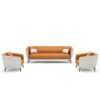 Luxury Leather Office Sofa - Compact Casual Orange - Maoters