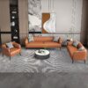 Modern Minimalist Leather Sofa, Double & Triple Seater - Maoters