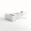 Modern Minimalist White Executive Desk - Perfect Fit - Maoters