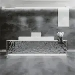 Modern Stainless Steel Front Desk - Sleek & Sturdy