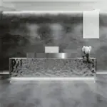 Modern Stainless Steel Front Desk - Sleek & Sturdy