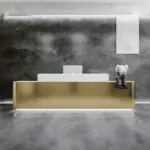 Modern Stainless Steel Front Desk - Sleek & Sturdy