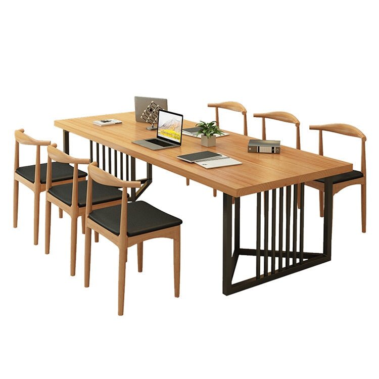 Nordic Modern Solid Wood Conference Table Industrial Style Office Long Table - Maoters