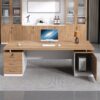 Office Computer Desk Double Cabinets Executive - Maoters - Maoters