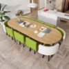 Oval White Conference Table Simple Modern - Maoters