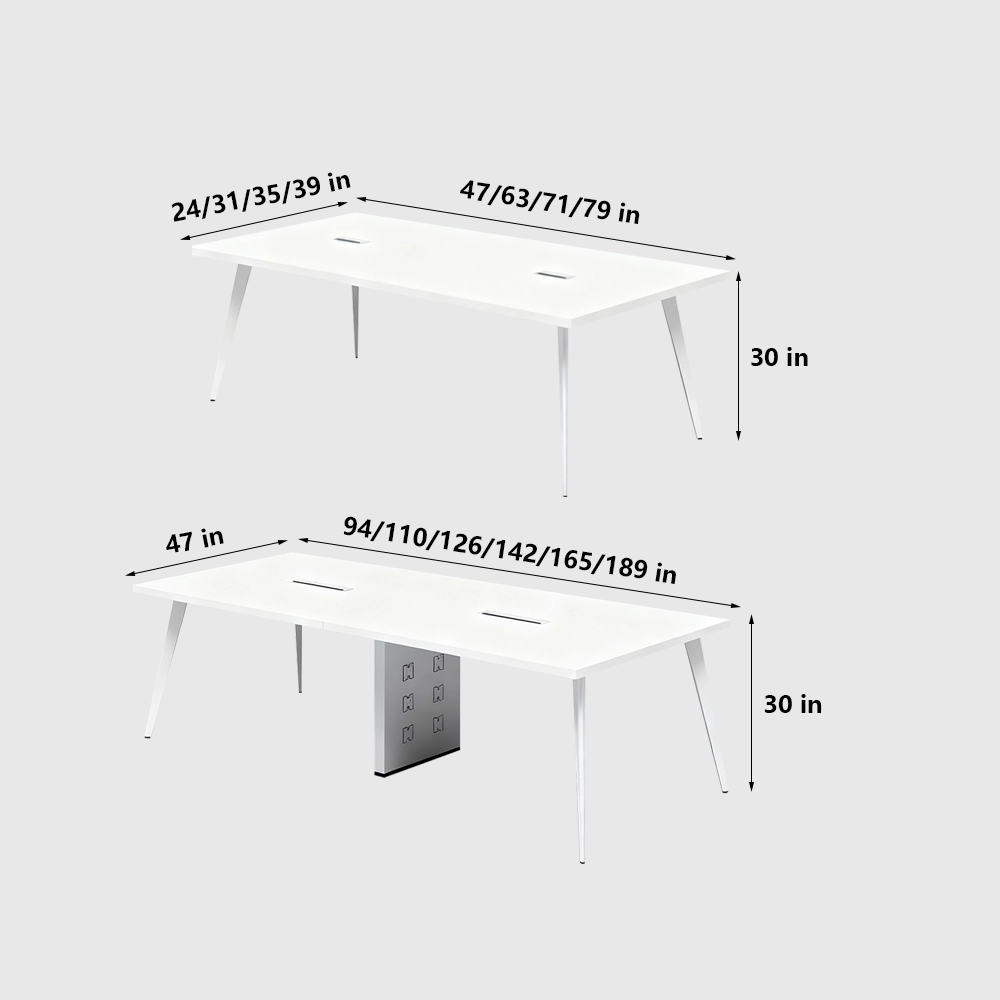 White Rectangular Conference Table – Maoters