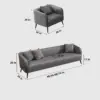 Modern Minimalist Leather Sofa, Double & Triple Seater