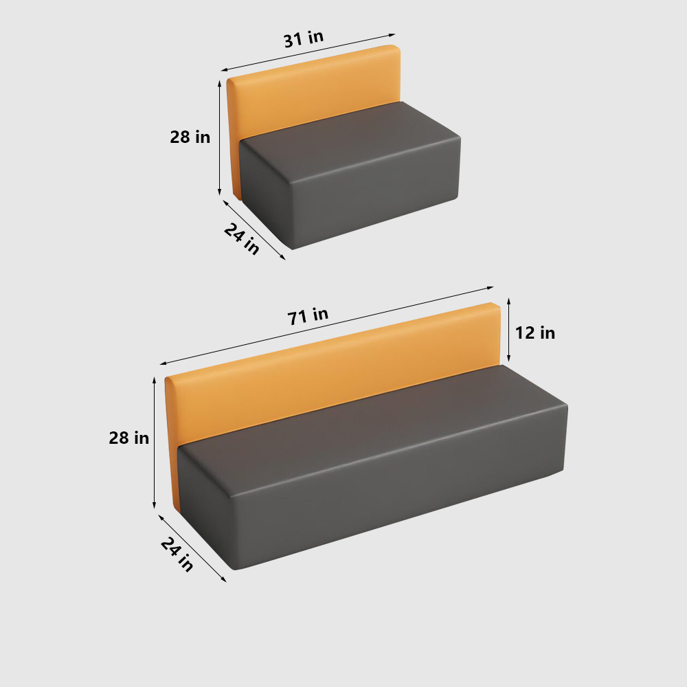 Creative Color Blocked Adjustable Corner Office Sofa
