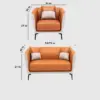 Luxury Leather Office Sofa - Compact Casual Orange