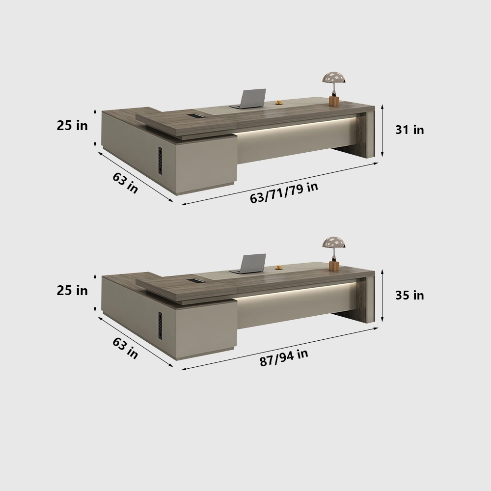 LED Executive Desks with Managerial Chair Sets for Office