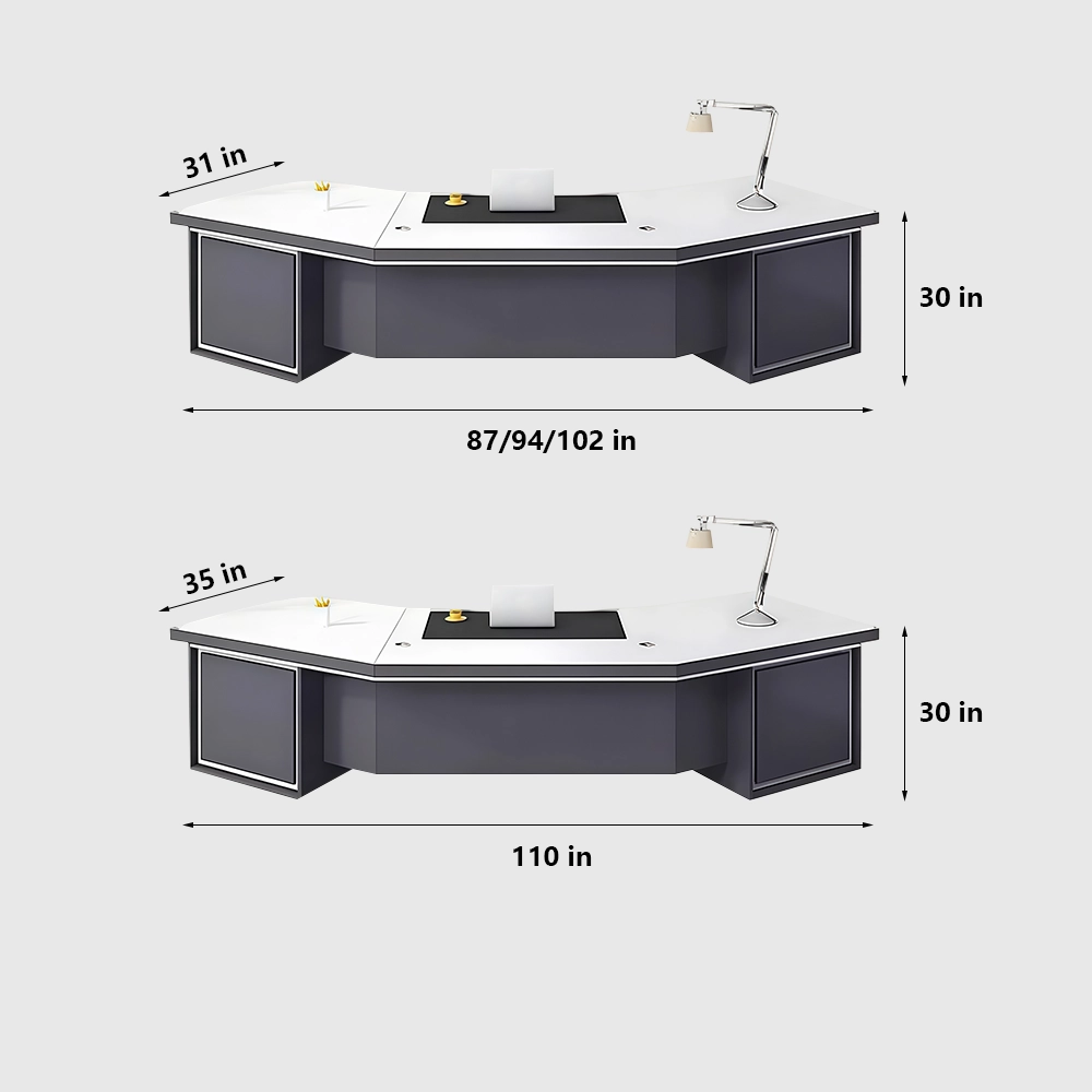 Modern Minimalist Curved Executive Desk