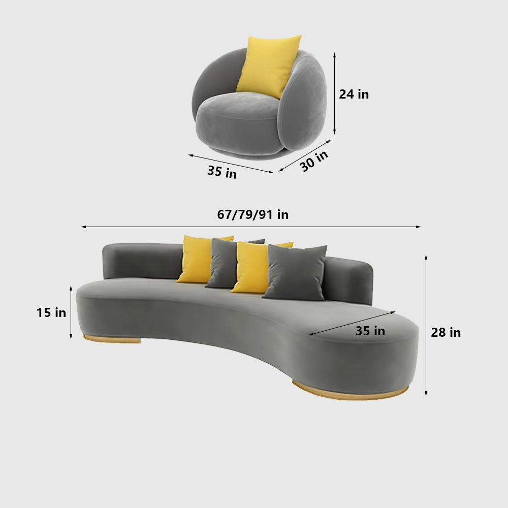 Elegant Gray Fabric Sofa for Office Lounge & Reception