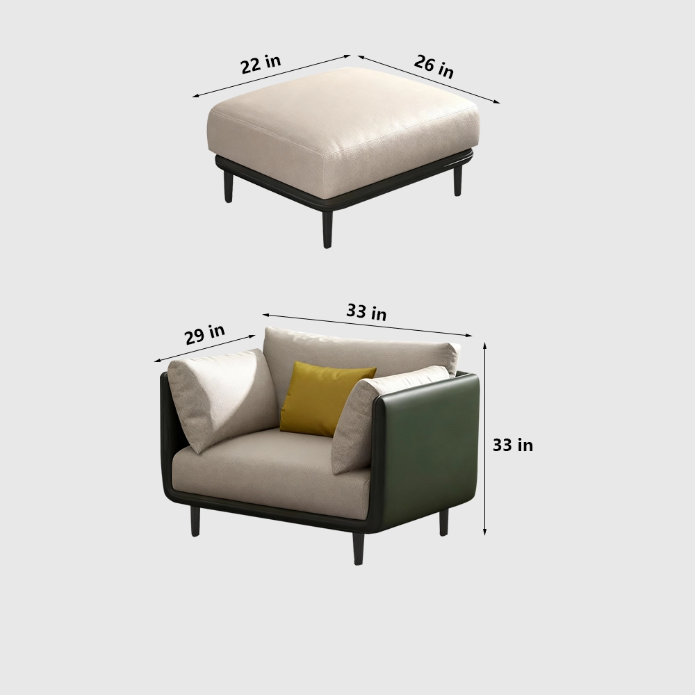 Modern Upholstered Leather Sofa