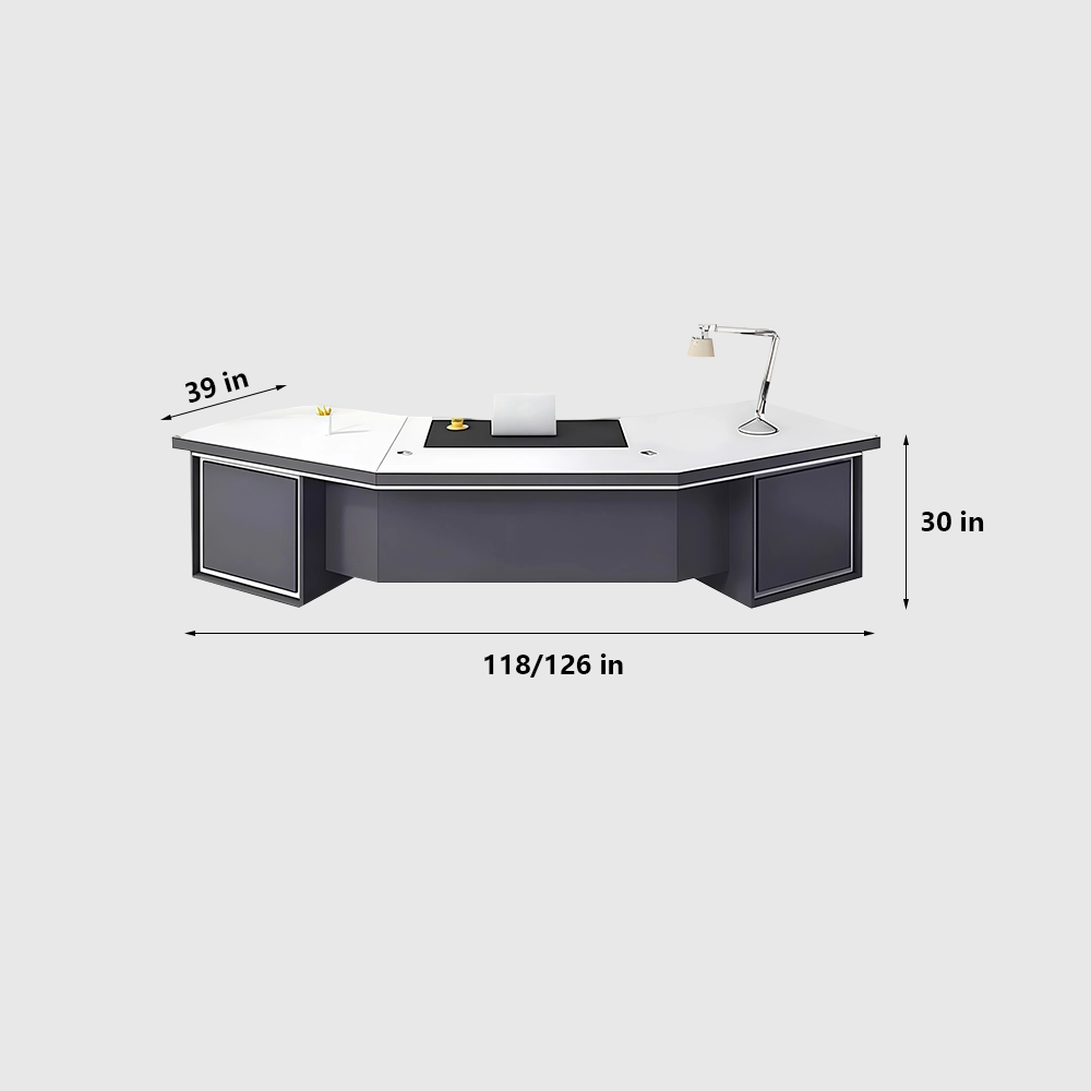 Modern Minimalist Curved Executive Desk