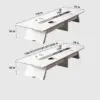 Large Rectangular White Lacquered Conference Table - Maoters Large Rectangular White Lacquered Conference Table - Maoters