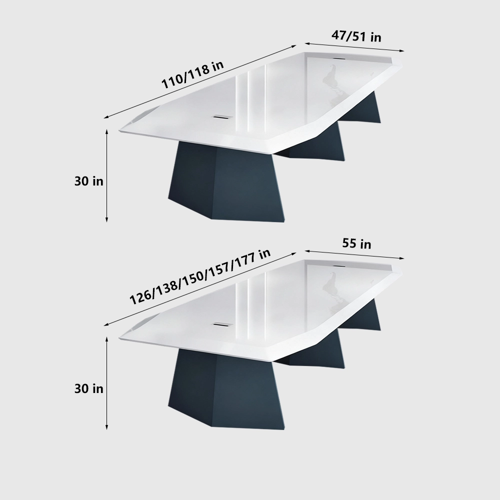 Stylish Large White Painted Conference and Multi-Person Office Desk