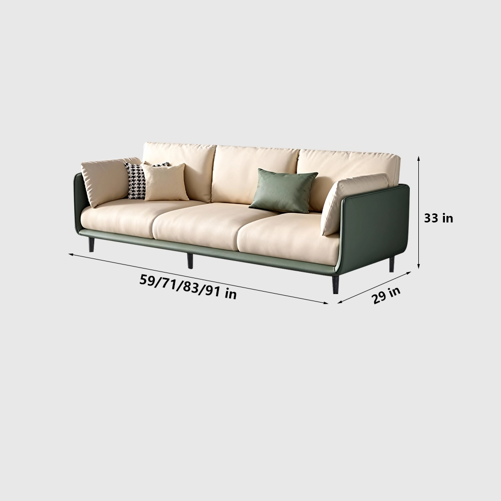 Modern Upholstered Leather Sofa